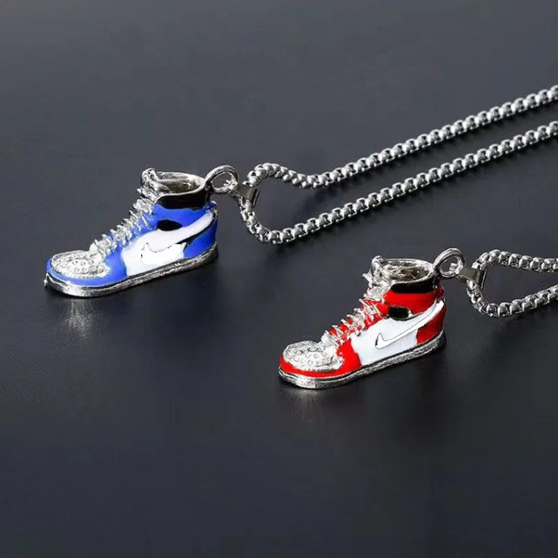 Mini Hip-Hop Sneaker Titanium Steel Pendant Fashion Male Street Style Couple Necklaces