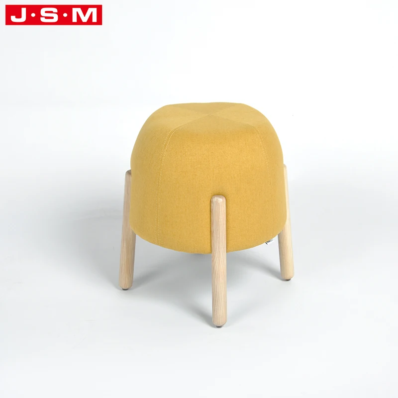 Country Style Dressing Room Waiting Room Round Fabric Cushion Ottomans Stool