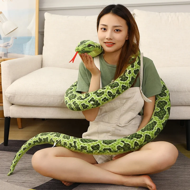 DOULUO Wholesale OEM ODM Lifelike Stuffed Plush Snake Realistic Snake Toy Snake Stuffed Animal soft toy for kids adults