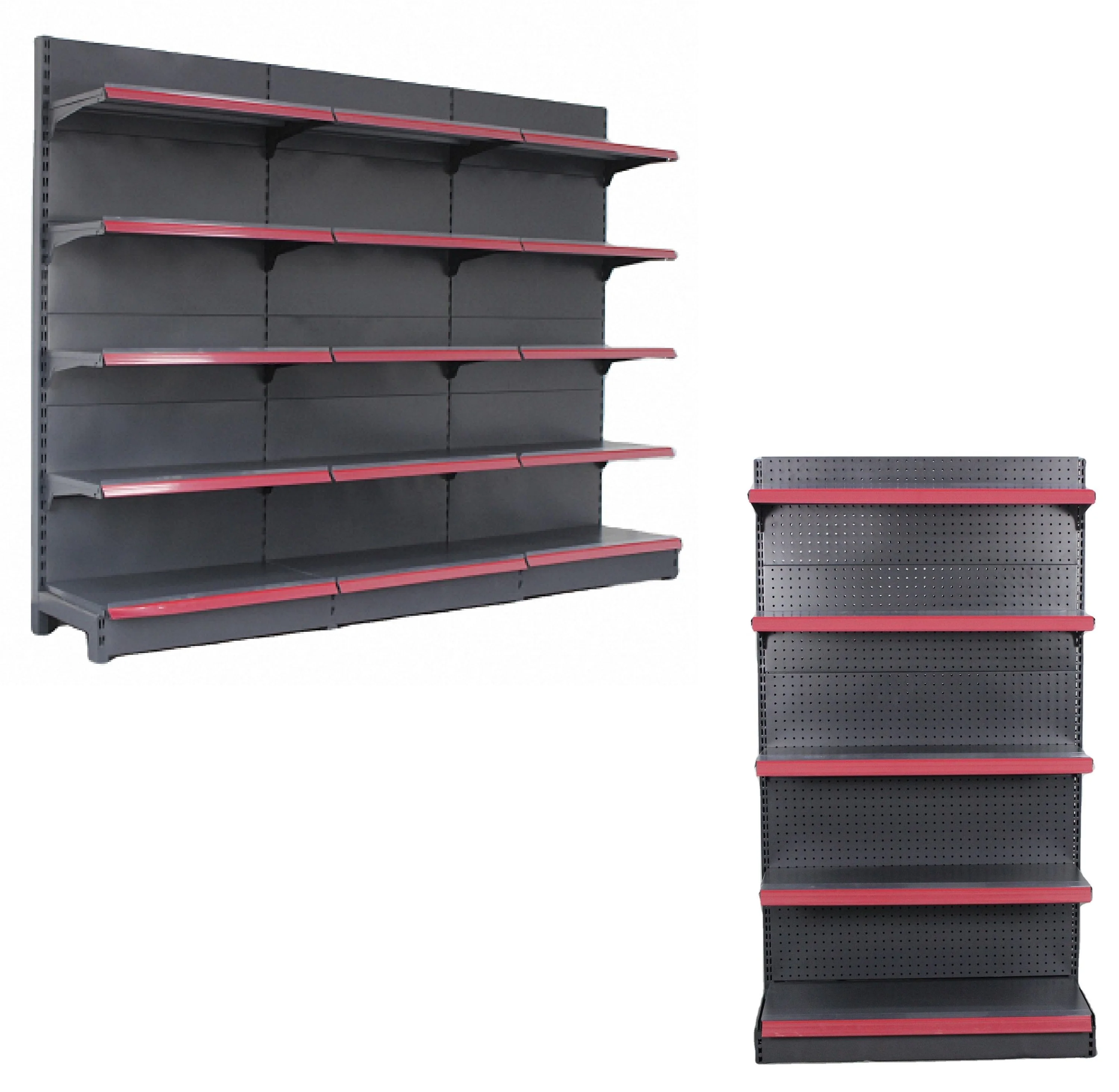 Gray shelves storage racks commodity display supermarket shelf metal shelves used to market supermarket racks display