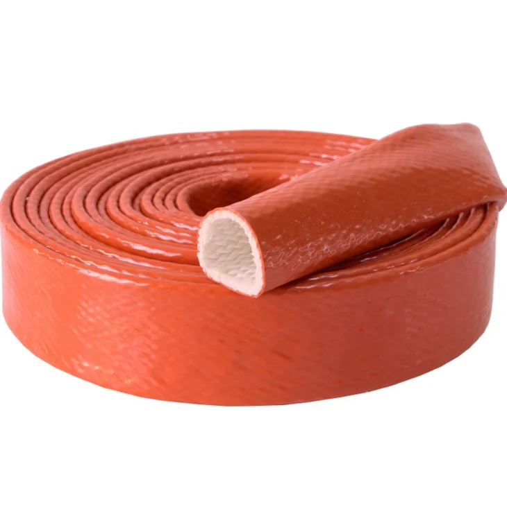 High Temperature Silicone Coated Fiberglass Fire Sleeve / Fire Sleeving