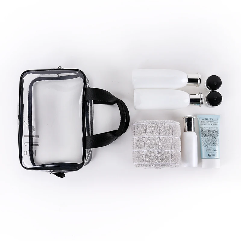 Wholesale Cute Makeup Organizer Soft Large Capacity Zipper Transparent Large Clear Travel Eco-friendly PVC Cosmetic Bags