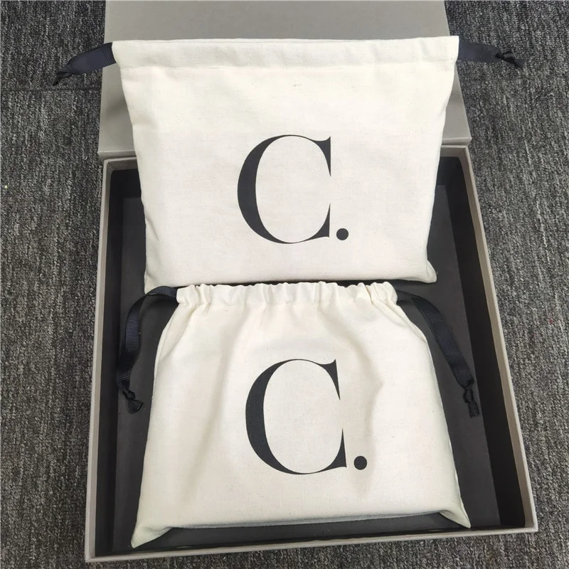 Chuanghua Personalized Nature Cotton Kids Clothing Pouch packaging Cotton Bags With Custom Printed Logo Luxury Dust Bag