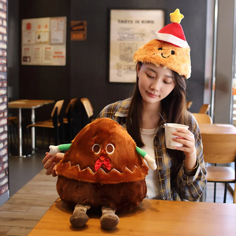 2024 New Creative Baby Toys Christmas Gingerbread Man Santa Claus Pillow Lighted Electric Christmas Tree Plush Children Toys