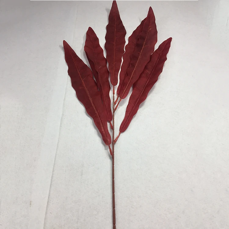 Colorful solid color phoenix nest leaf wedding decoration plants flower autumn replicated artificial leaves