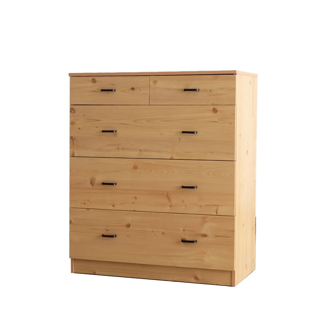 Hot Selling  Walnut Color 5-Drawer Chest For Storage