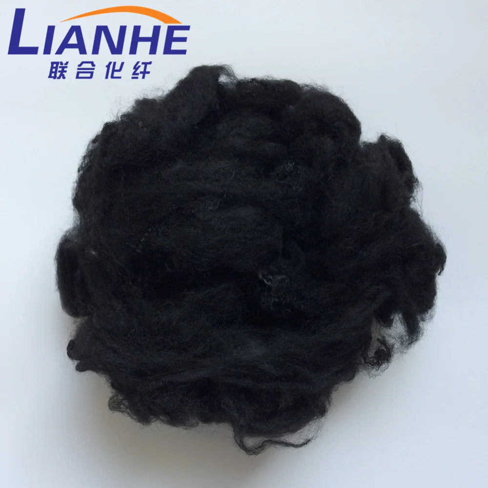 6D 64mm black recycled polyester fiber psf for geotextile