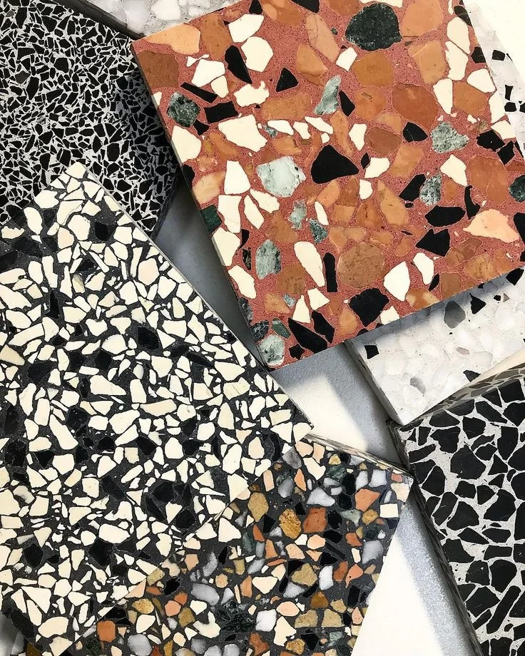 Wholesale Red Artificial Terrazzo Cement Tiles Price Square Meter Floor Slab