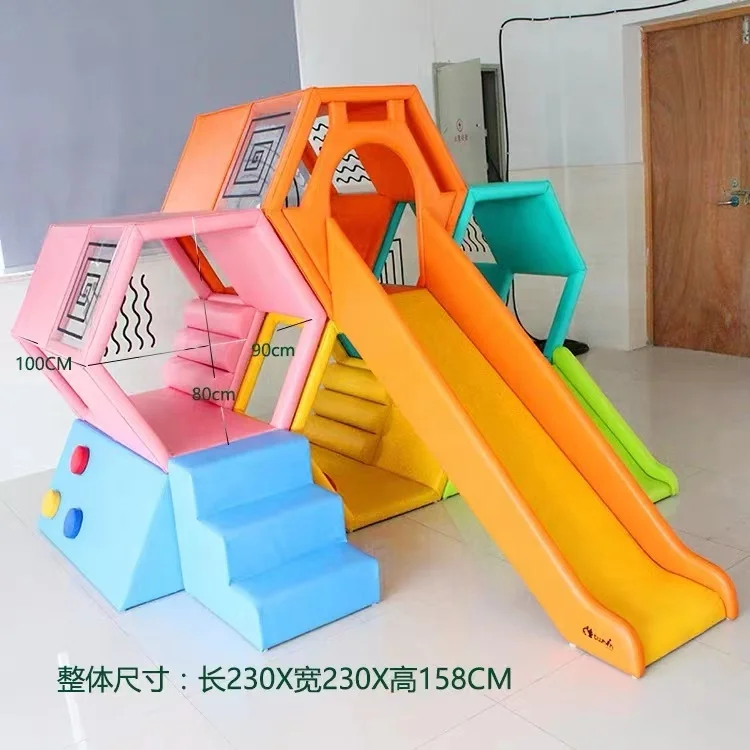 Customized indoor gym soft play area kids used honeycomb climbing toys soft play equipment for sale