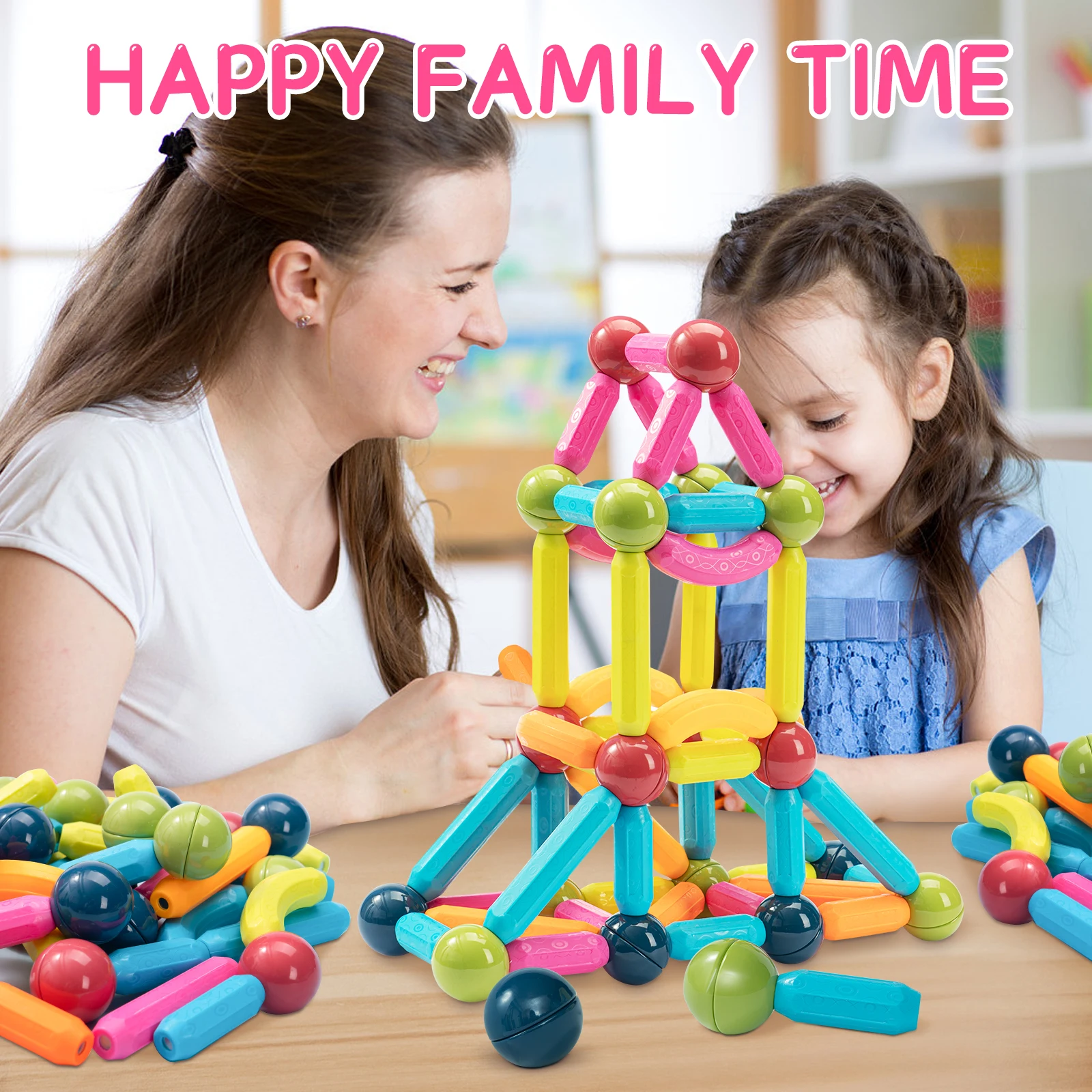 Kids Colorful Magnet Balls Building Block Sets Blocks & Model Building Toys Magnetic Blocks Construction Toy Kids