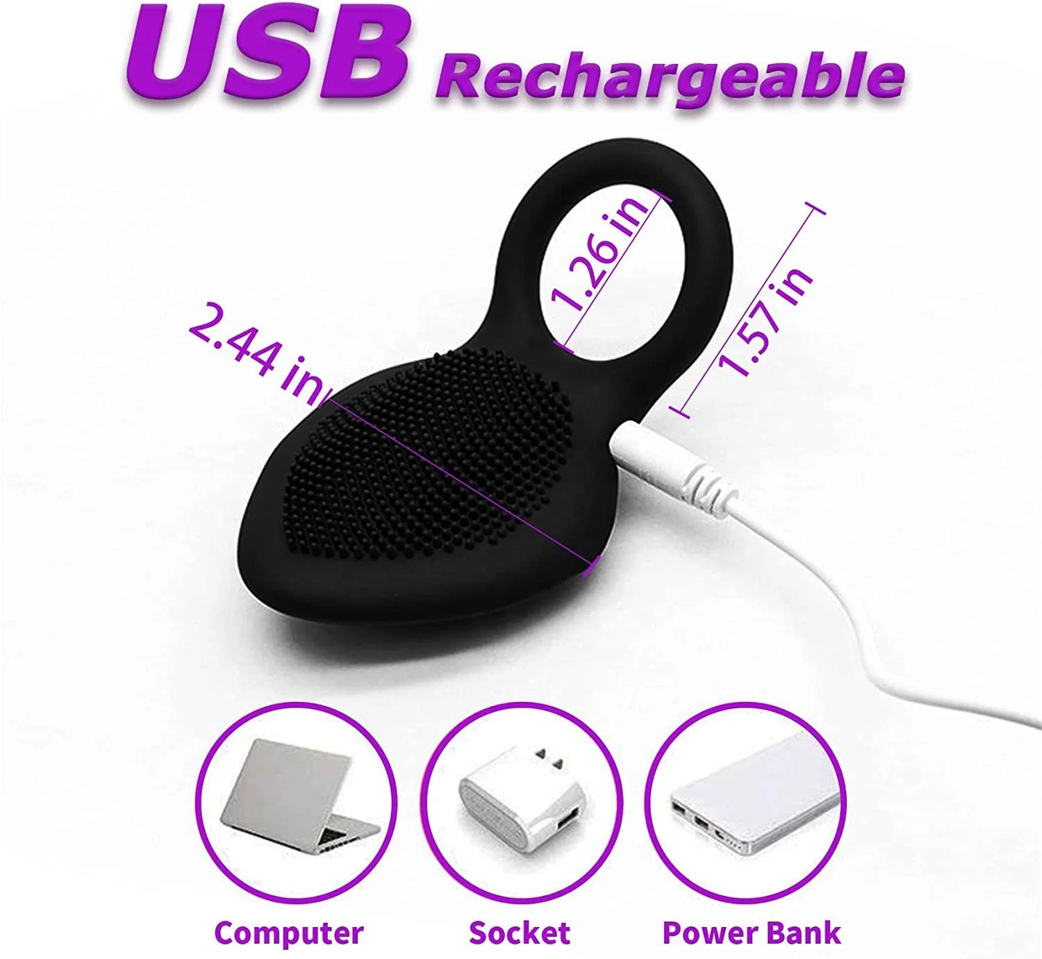 10 Modes Silicone Penis Ring Vibrator Cock Ring For Stimulating Erection Penis Enlargement Male And Couple Sex Toys