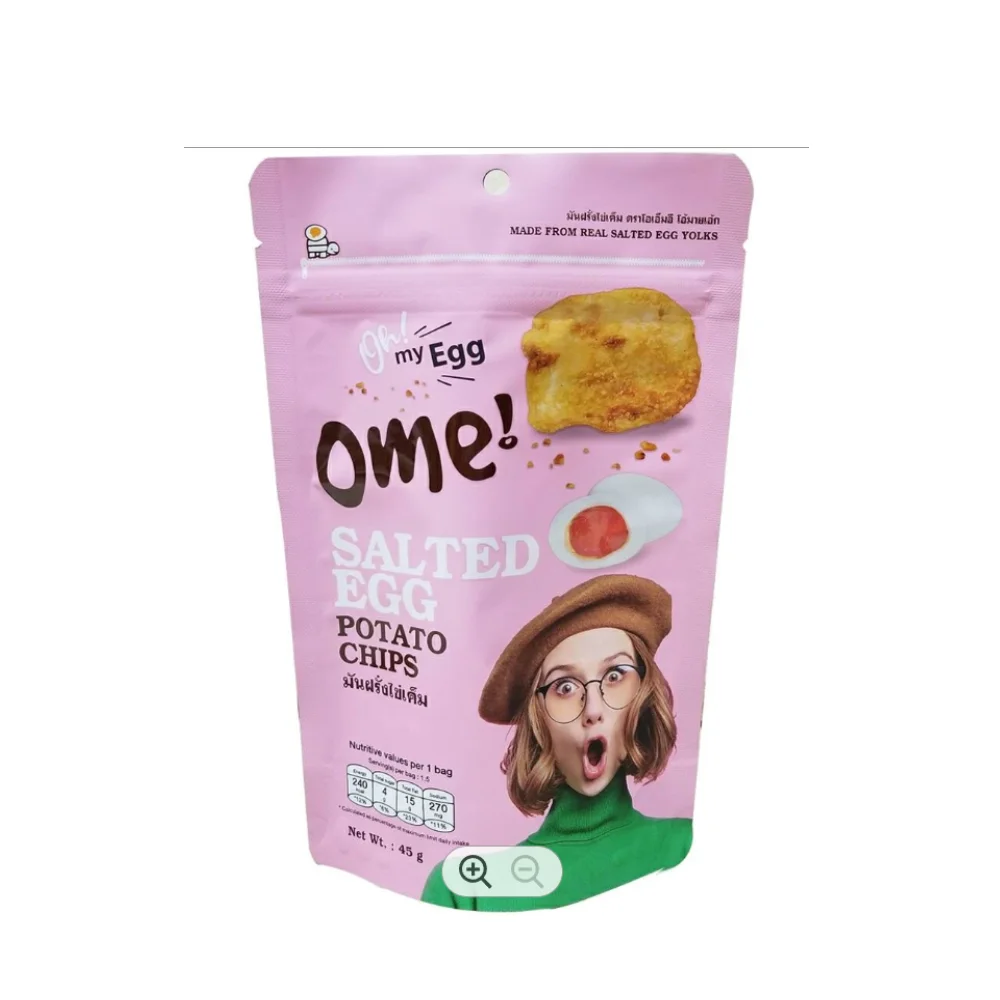 Premium Grade Of Fried Potato Chips Salted Egg Flavor Snacks 0.45 KG Bag Package Product From Thailand