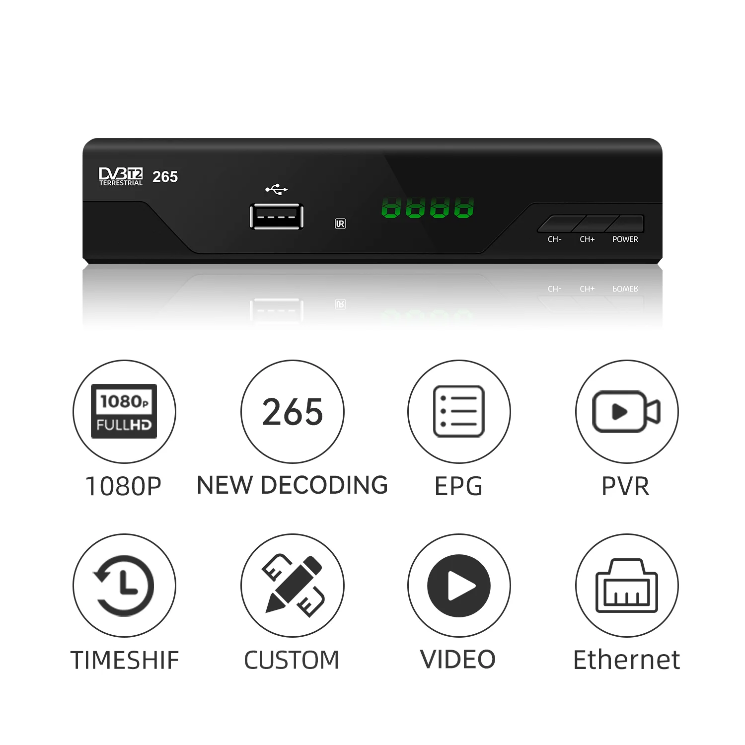 Factory Best Price Hd Decoder Digital Tv Converter Dvb-t2 terrestrial Receiver Set Top Box Decoder Dvb-t2 decoder scart dvb t2