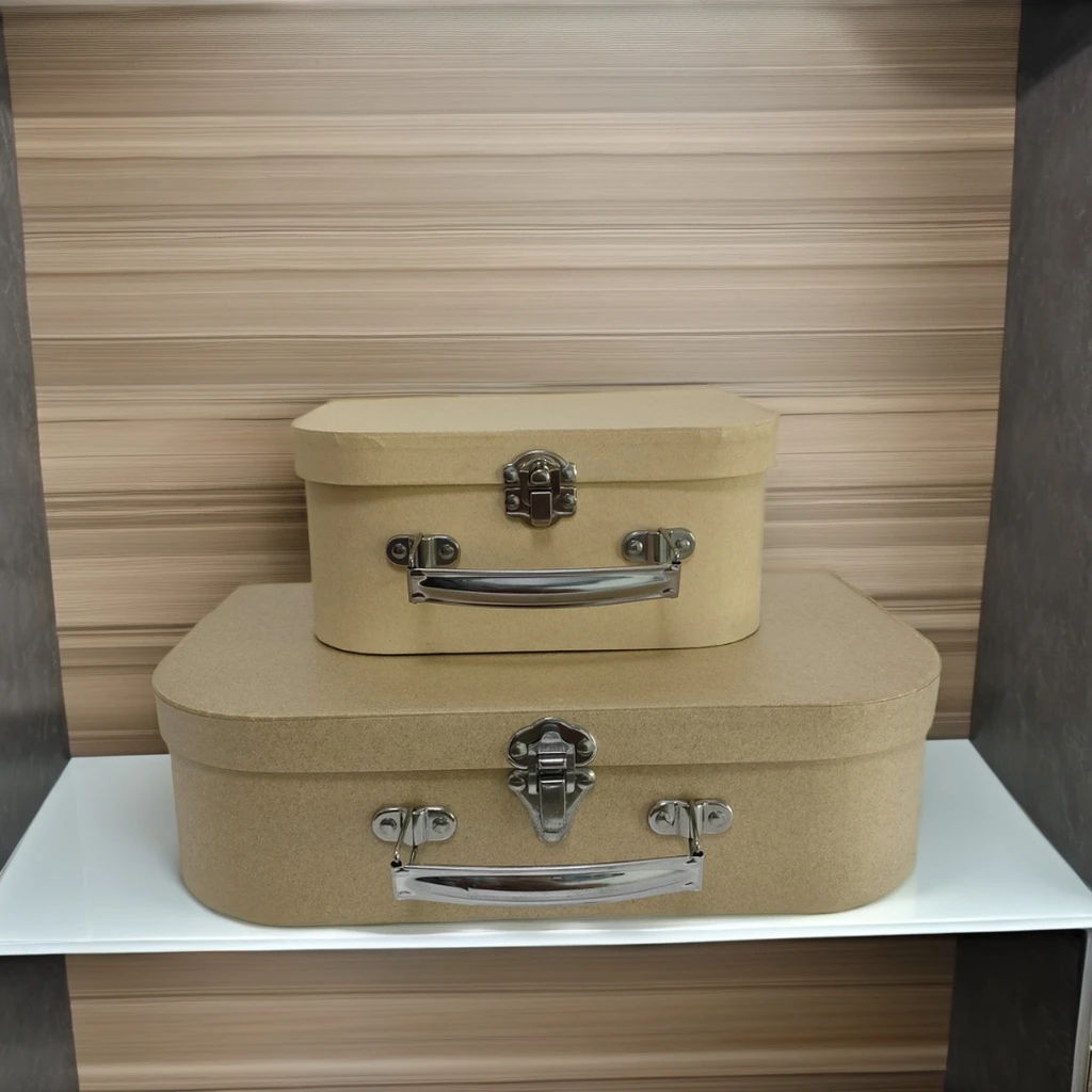 Customizable Kraft Paper Cardboard Suitcase Box for Children Clothes and Toys Package