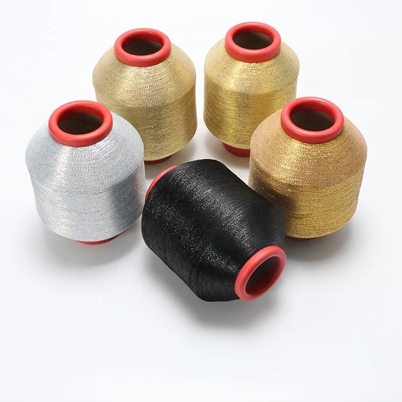 metallic yarn manufacturer sparkle yarn soft MH-type lurex thread zari shiny polyest yarn for knitting and weaving