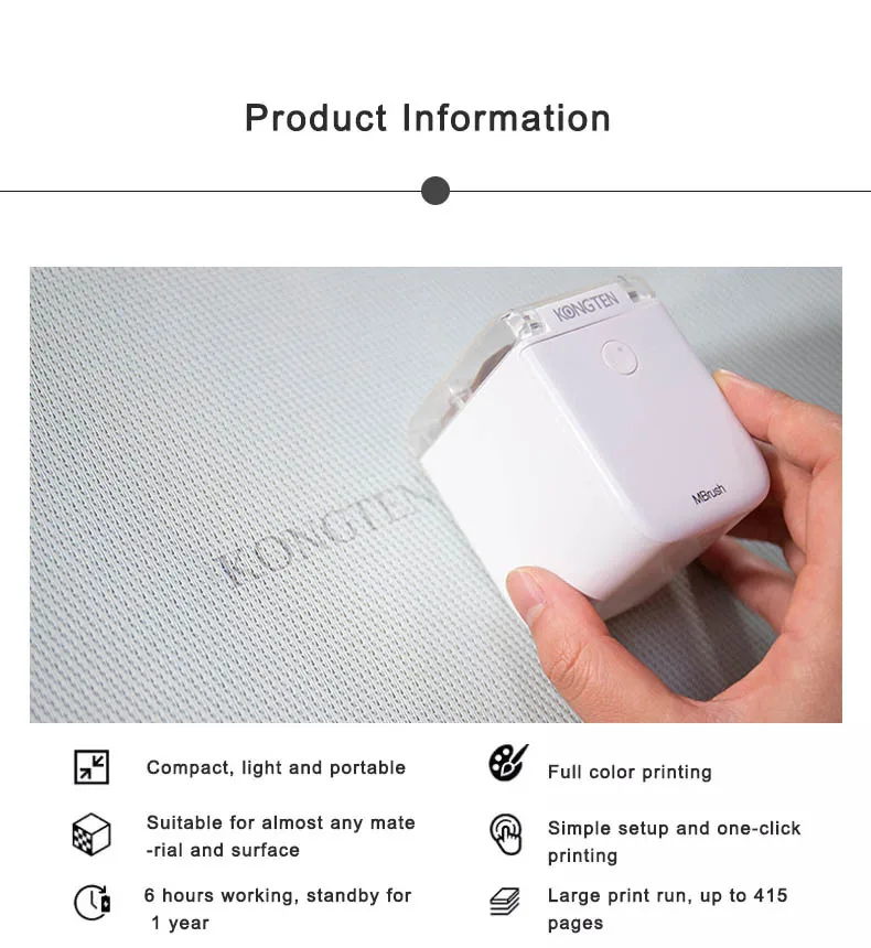 High Quality Easy Operate Handheld Inkjet Printer/portable Hand Jet Printing Machine Mbrush