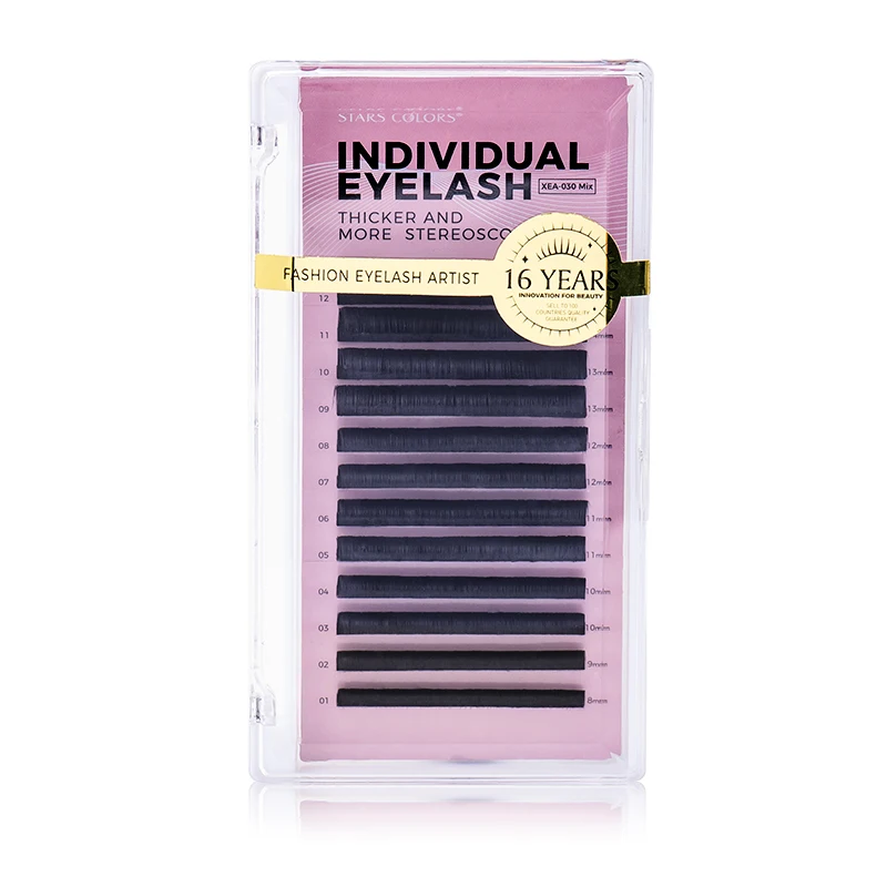 Starscolors Individual Human Hair Eyebrow Extensions Horse Hair False Eyelash Extension Black Cross Long LOGO Band