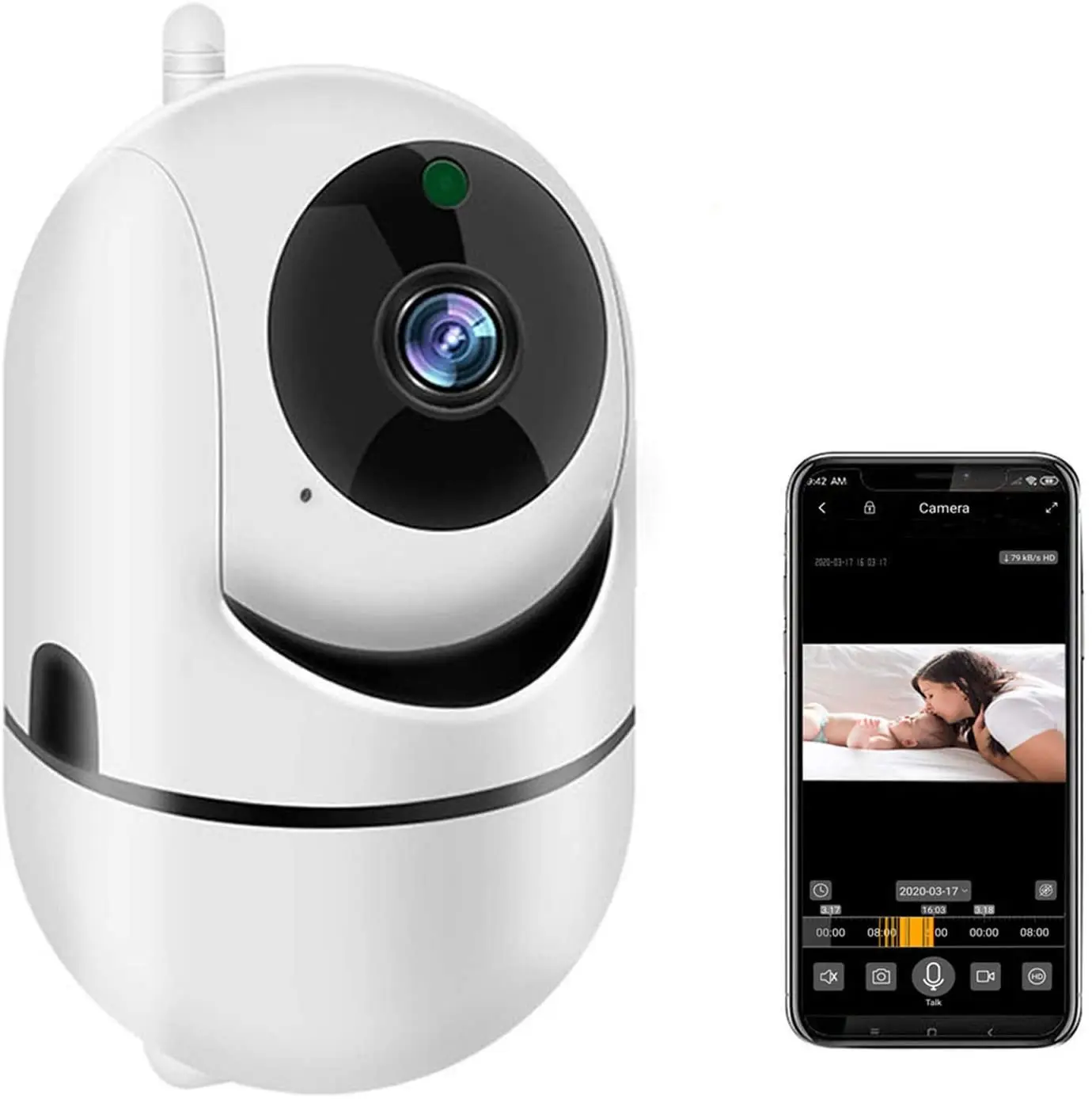 2020 New 1MP mini  wifi Camera full hd 360 degree wifi ip camera  indoor night vision security camera