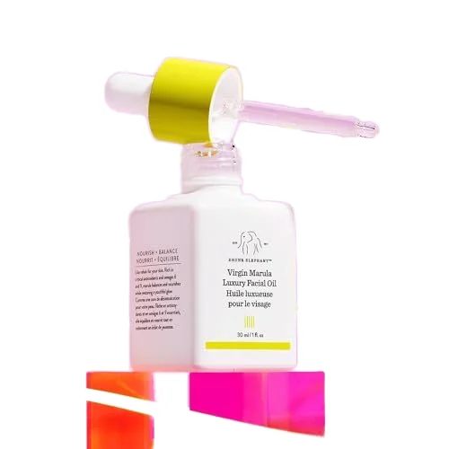 Virgin Marula Facial Oil Luxury 15ml Face Serum & 30ml Cream Anti-Aging Vegan Liquid with Vitamin E Glycerin Aging Skin