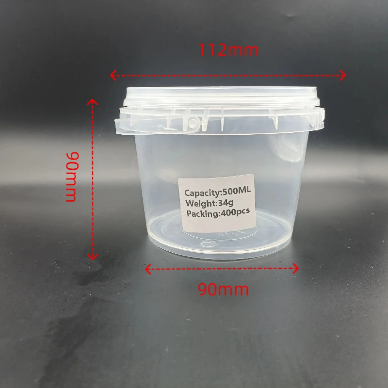 Plastic Bucket with Lid Round clear Pails  Food Grade Bucket Take Away Container