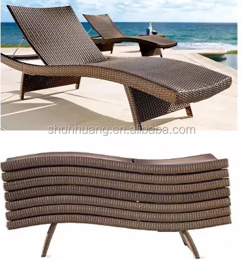 Waterproof outdoor swimming pool sun lounger rattan beach chair in hot sale