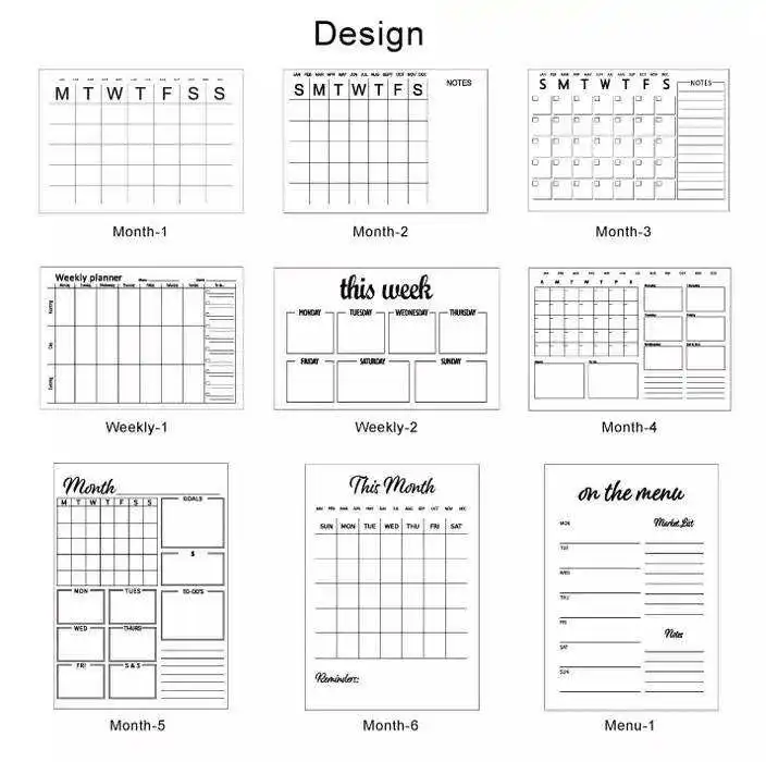 Custom Printing Clear Magnetic Acrylic Wall Calendar Board