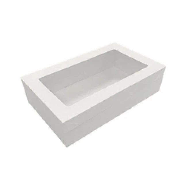 White Paper Grazing Box Kraft Paper Catering Tray with window lid