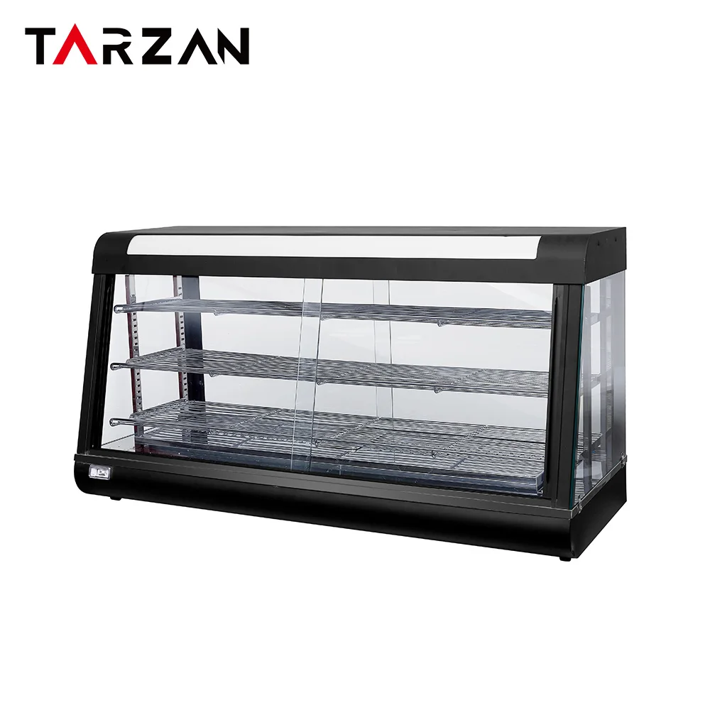 3 Layers Snack Food Warmer Restaurant Commercial Food Warmer Display Showcase Glass Display Showcase