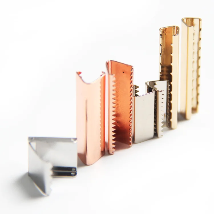 Оптовая продажа с завода NIUNIU, латунный металлический высококачественный шнур из розового золота, зажим для веревки, наконечники для ремня