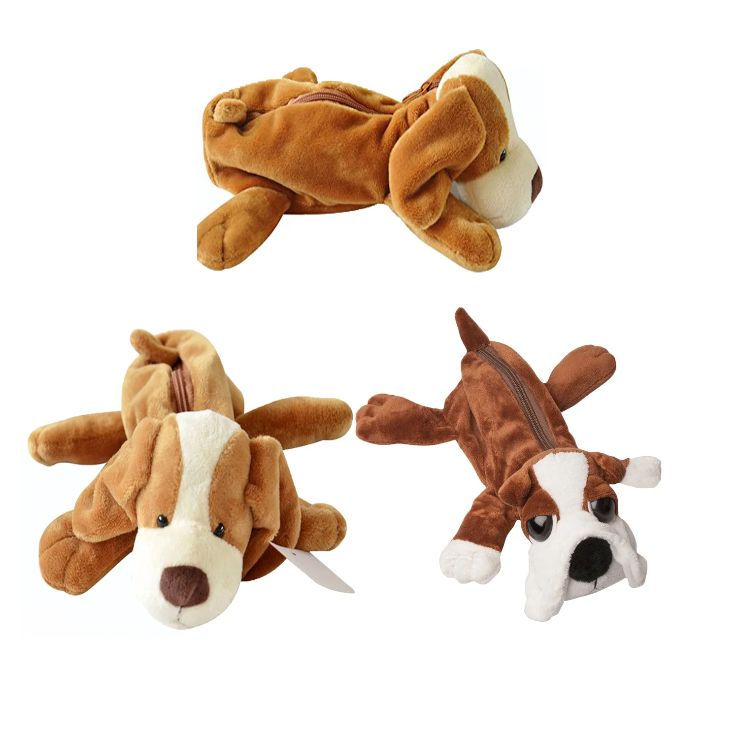 Plush Animal Stationery Cartoon Cute Dog Pencil Case for Teen Girls and Cosmetic Bag for Purse Bulldog Corgi Functional Gifts