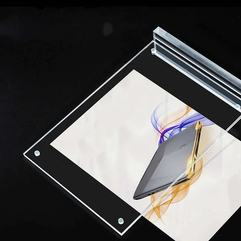 Wholesale Double side acrylic T shape table top display stand A4 size Menu Display clear Advertising Display menu sign holder