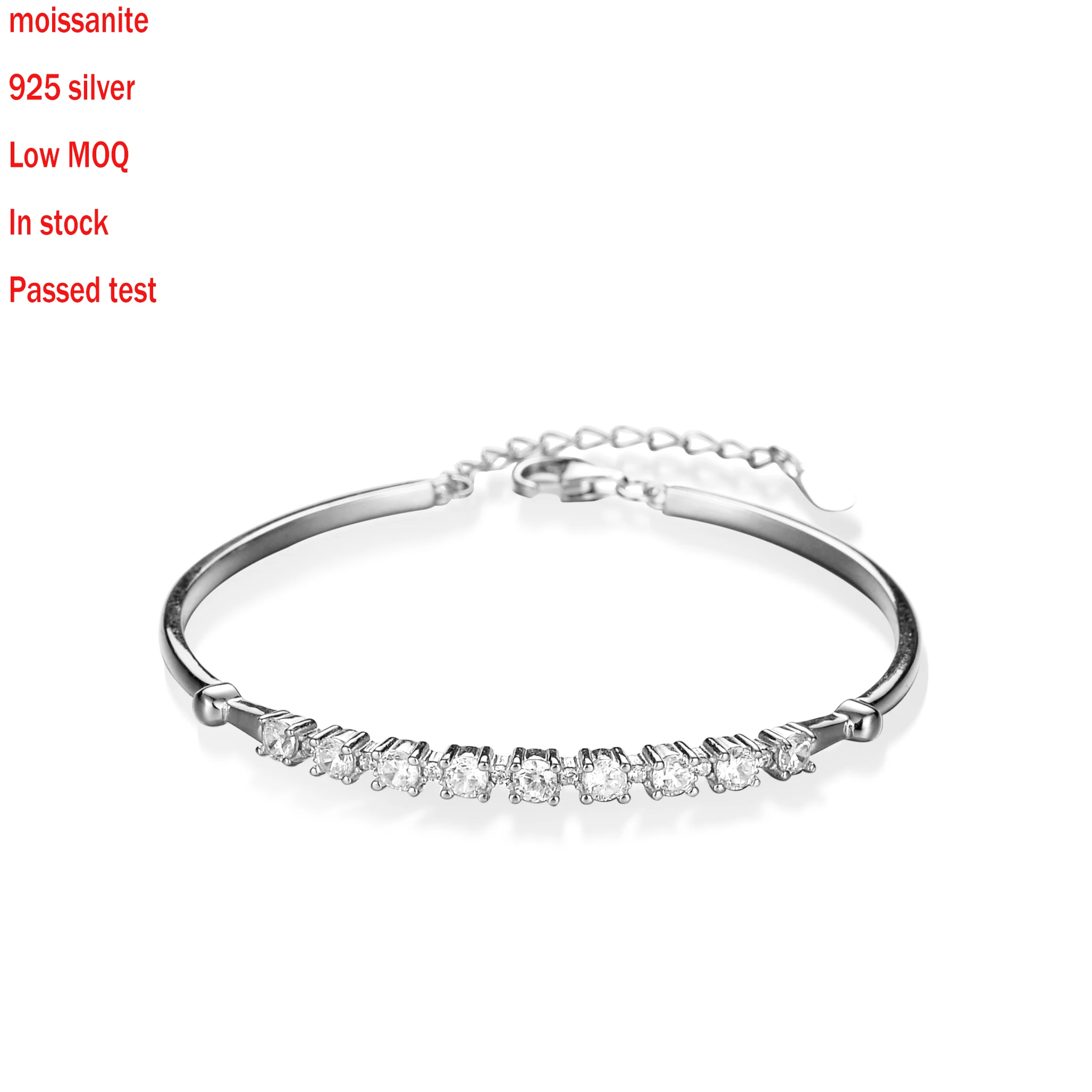 1 Carat Moissanite Bracelet 925 Sterling Silver Diamond Fine Moissanite Jewelry For Men Women