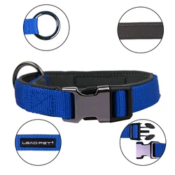 High Quality Adjustable Blank Imitation Nylon Pet Collar Neoprene Padded Dog Collar With Light Weight