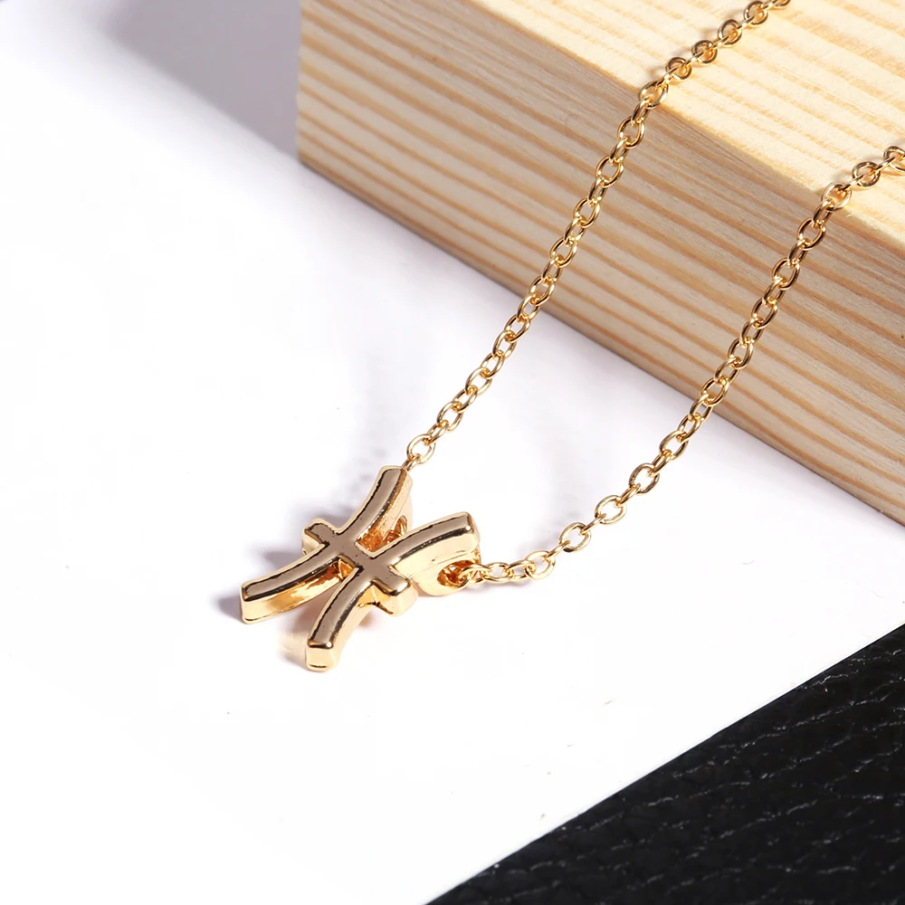 
High Quality Custom Gold Plated Tiny Chains Astrology Stainless Steel 12 Zodiac Sign Necklace Jewelry wholesale 