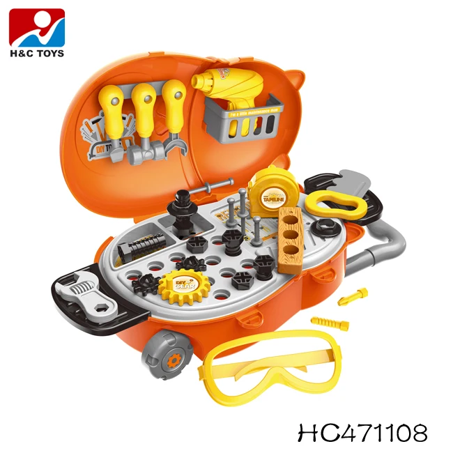 Educational toy kids pretend play suitcase plastic tool kit toys HC473495
