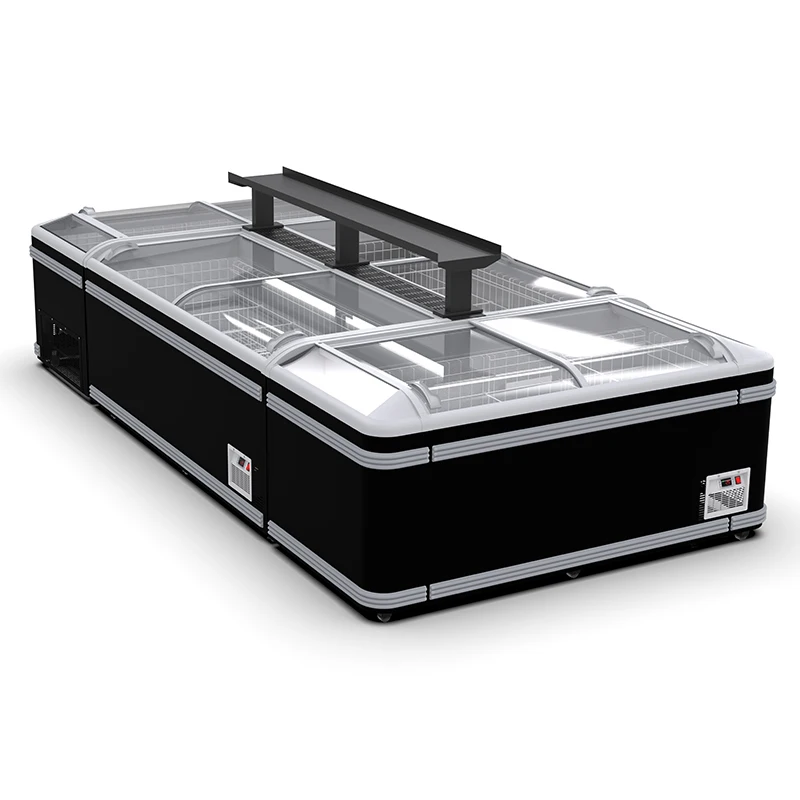 Stainless Steel Blast Chiller Glass Sliding Door Popsicle Display Cabinet Ice Cream Showcase Refrigerator