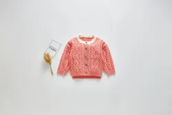 fashion knitted wholesale cardigan for baby girl with different color rim