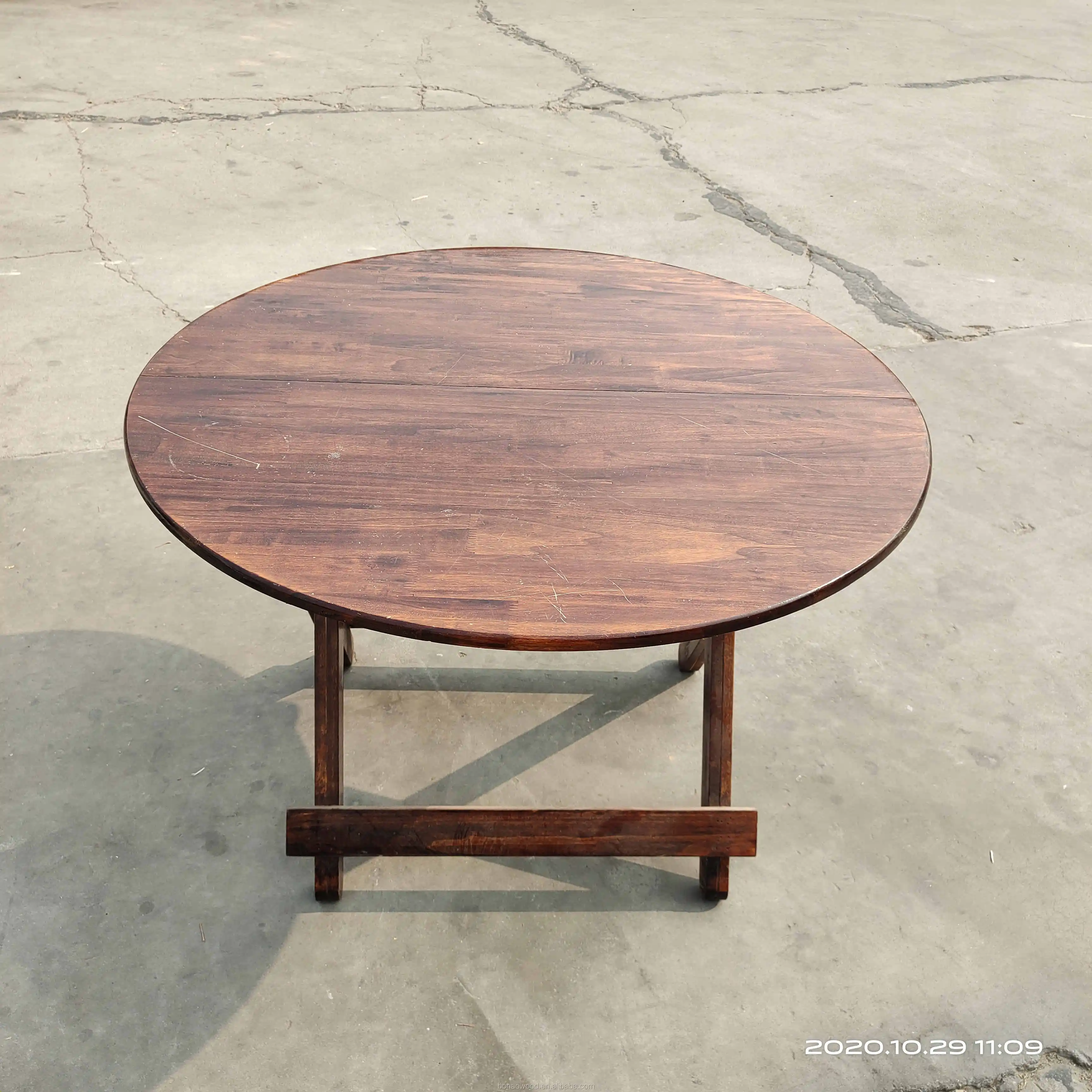 ODM OEM Scandinavian Rustic style recycled pine wooden folding table furniture for dinning /coffee/farms/bars/restaurant