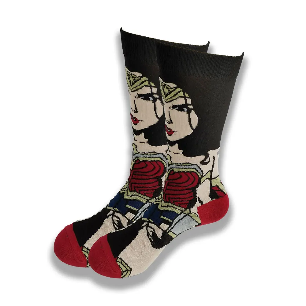 Custom logo men and women cute cartoon pattern cotton socks tube skateboard leisure