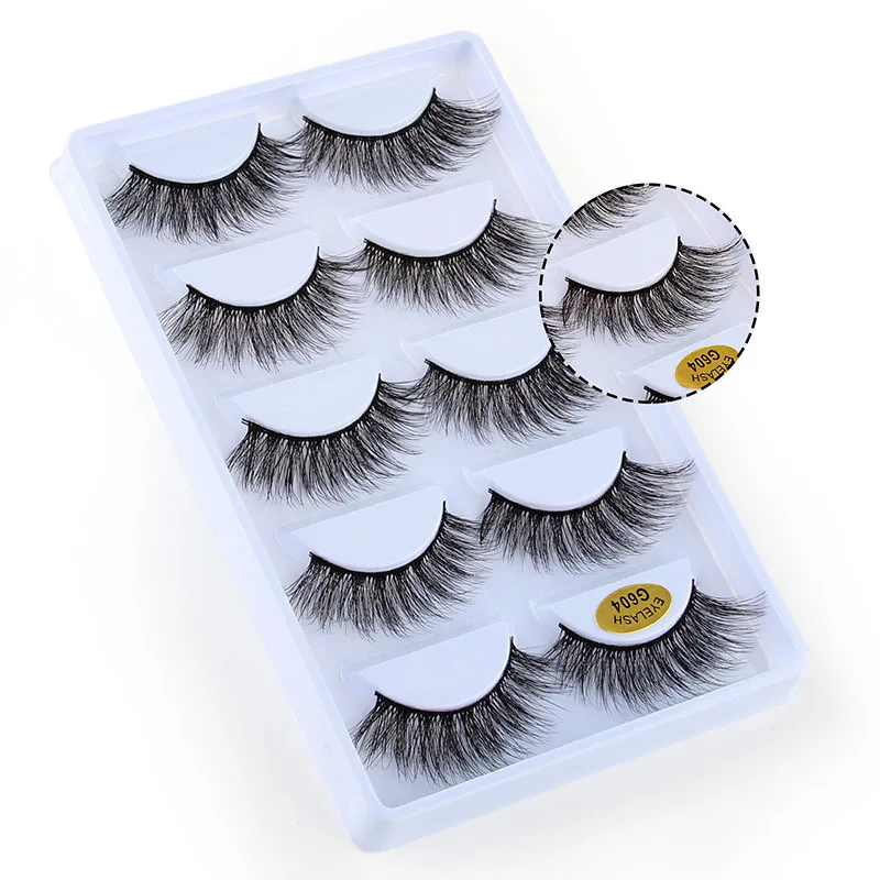 Real 5D Mink 5 pairs Multi-Layered Fake Eyelash Manufacturer G500 G600 G700 G800 false mink lashes