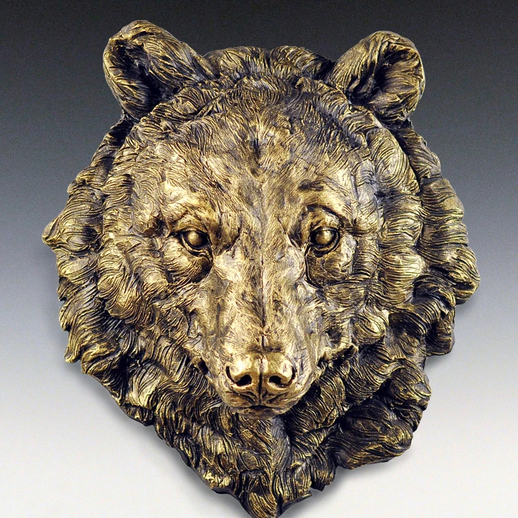 Lion Head Decorative Sculpture wall art Glass Fiber Reinforced Plastic Animal Model Home Decoration