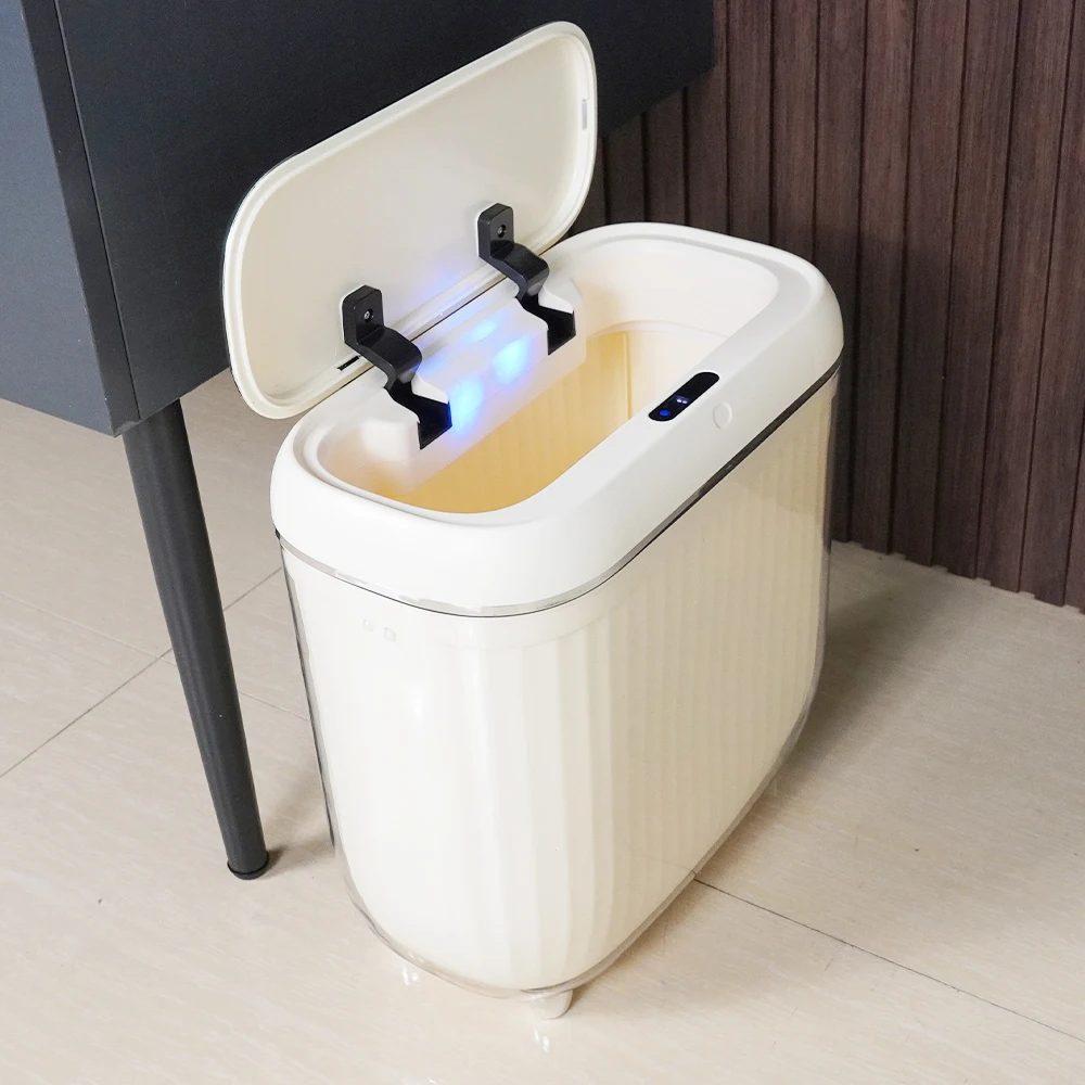 10L Rectangular Smart Trash Can Electronic Tap Sensor Garbage Can Auto Induction Smart Waste Bin