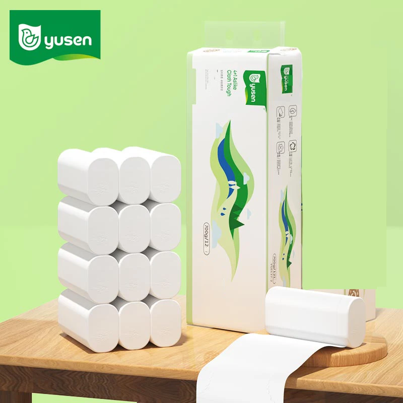 5ply Whosale White Soft Skin-Friendly Paper Toilet in stock Custom Toilet Roll Printed Flushable Toilet Paper