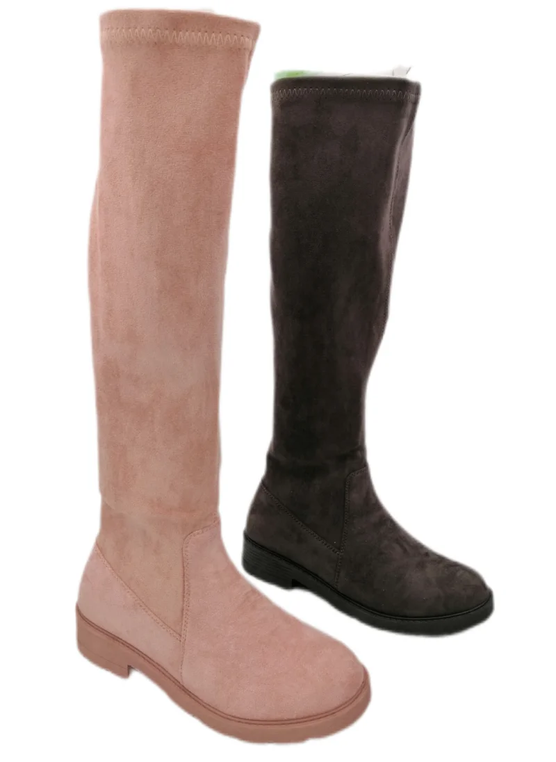 2023 New suede wedge knee high zipper comfortable boots