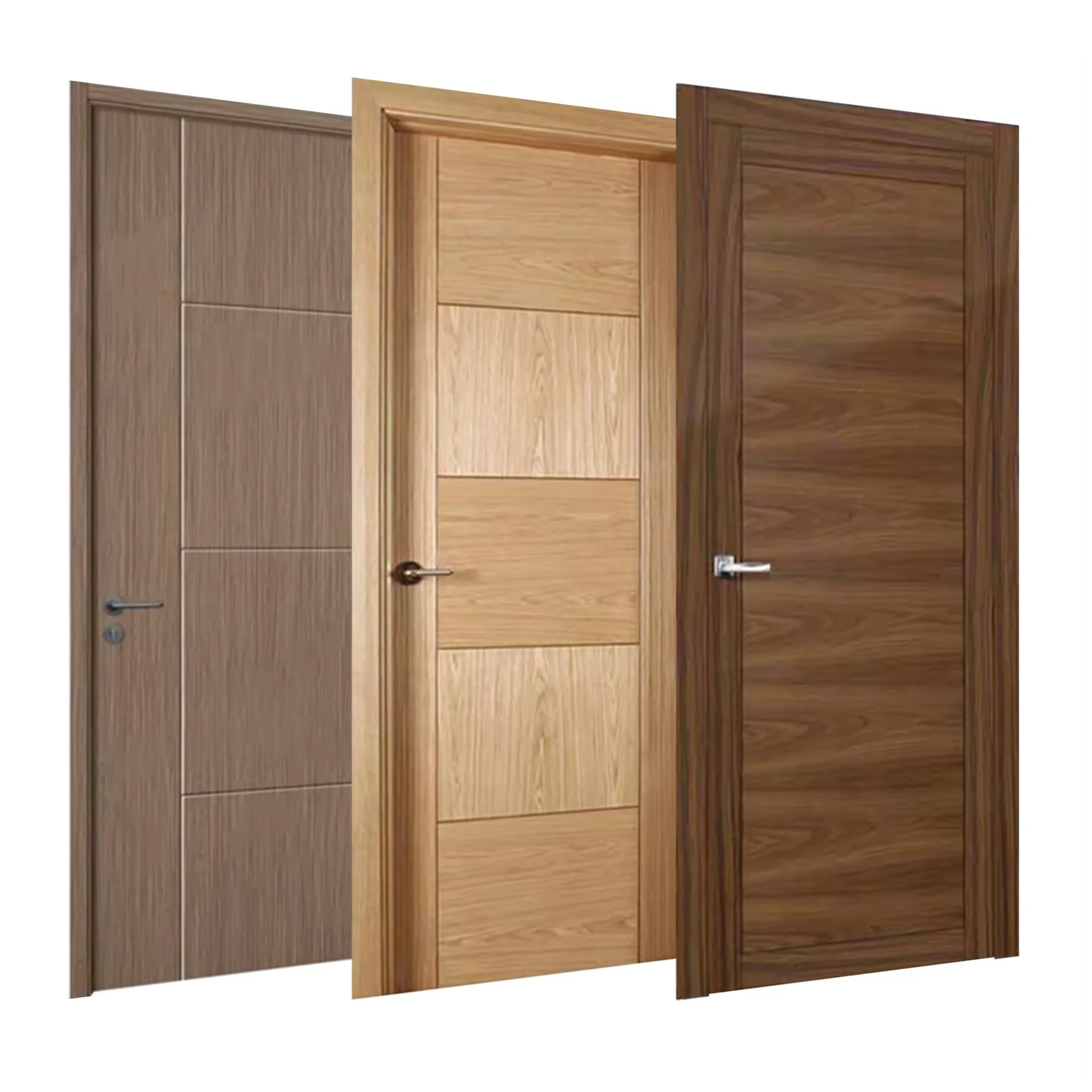 Custom Elegant Classic Houses Interior Light Luxury Simple Bedroom Solid Wooden Doors For Apartments