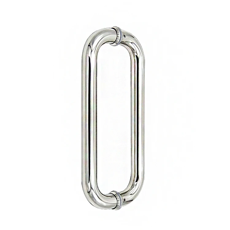 Stainless Steel Satin Mirror Black O Shape H Handle Glass Sliding Door Hardware Pipe Handles Fittings