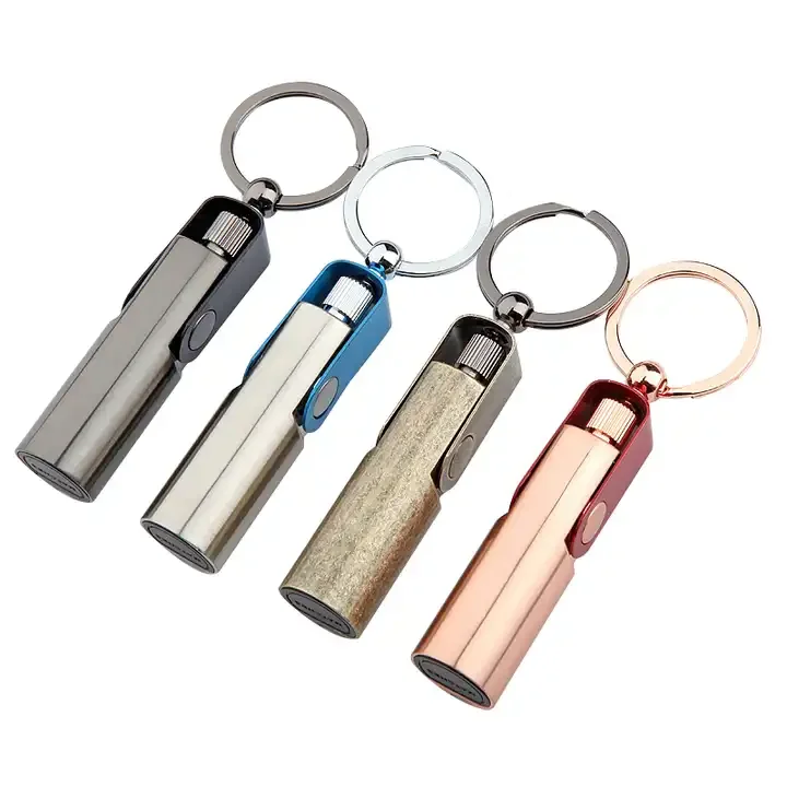 wholesale customized metal kerosene cigarette oil smoking accessories keychain matchstick flint lighter
