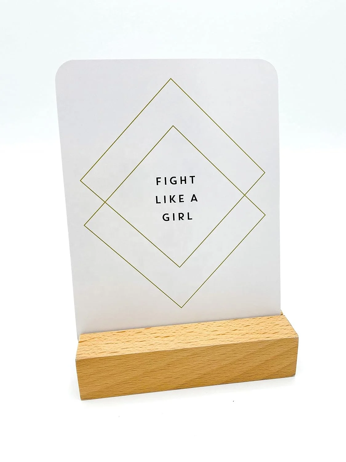 Custom Affirmations Cards Printed Wooden Standers with Gold Stamping Hot Foil for Kids and Women Packaged in Box