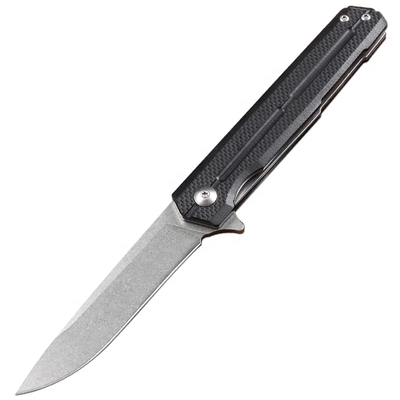 High end outdoor carbon fiber folding knife with CNC grinding processing