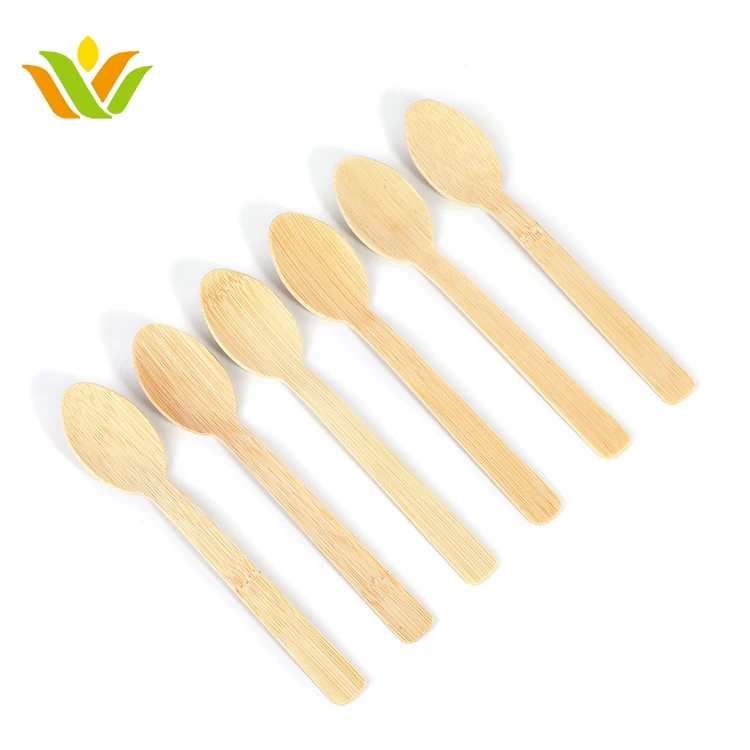 The Kitchen Disposable Bamboo Wooden Cosmetic Chinese Long Handle Soup Spoon